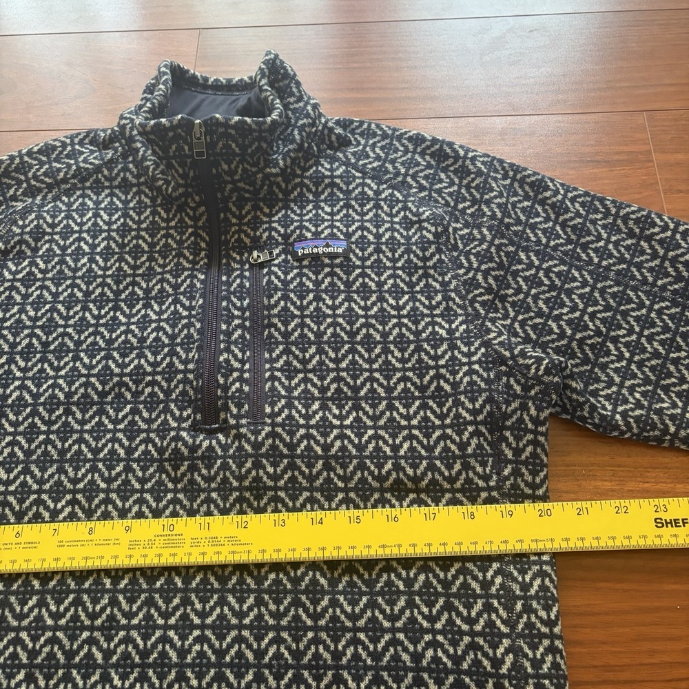 Patagonia Mens M Fleece Pullover 1/4 Zip Geometric Pattern Black Gray STY25323 - Picture 7 of 9